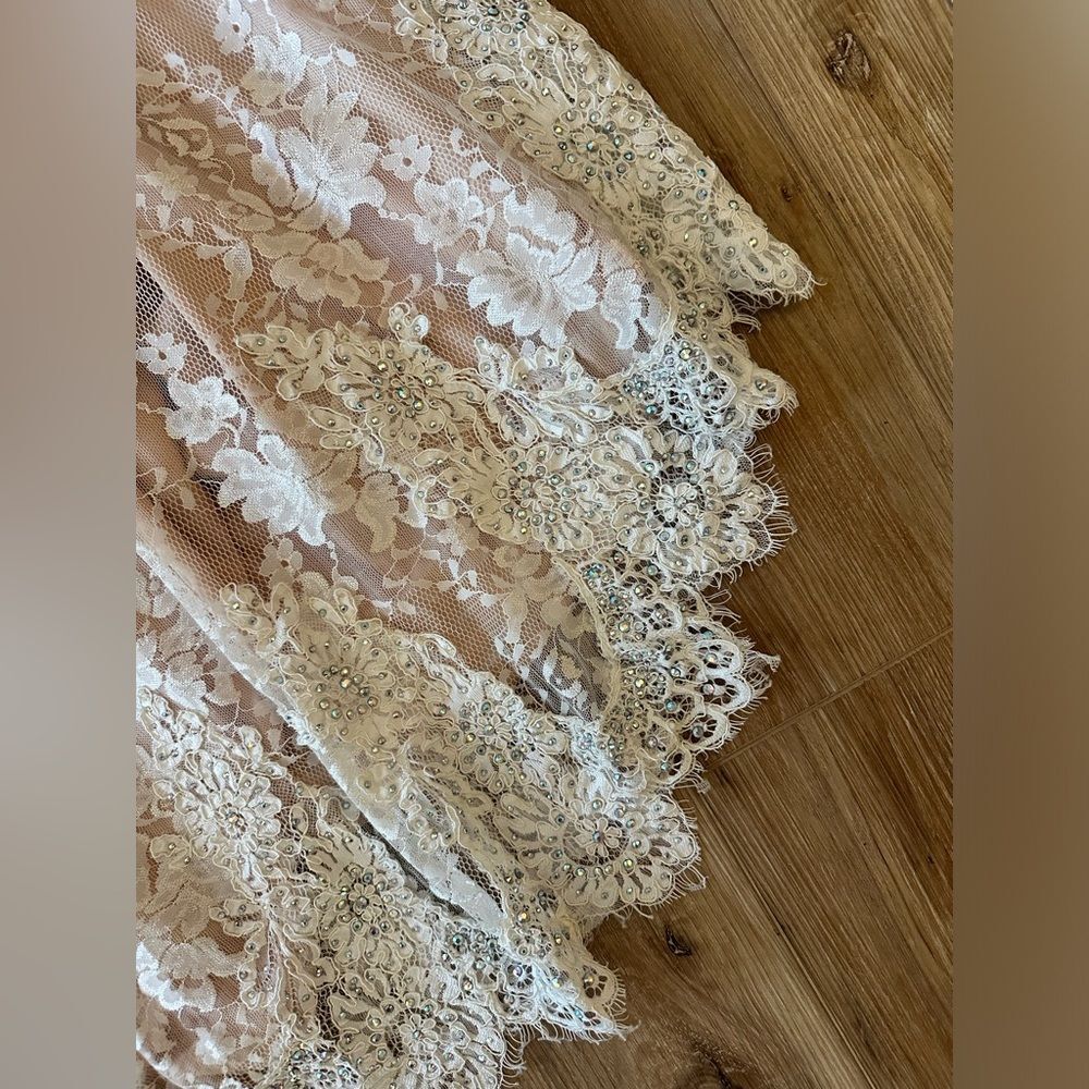 Jovani 92152 Champagne Prom/Wedding/Formal Open Back Lace Dress 2 - Picture 14 of 14